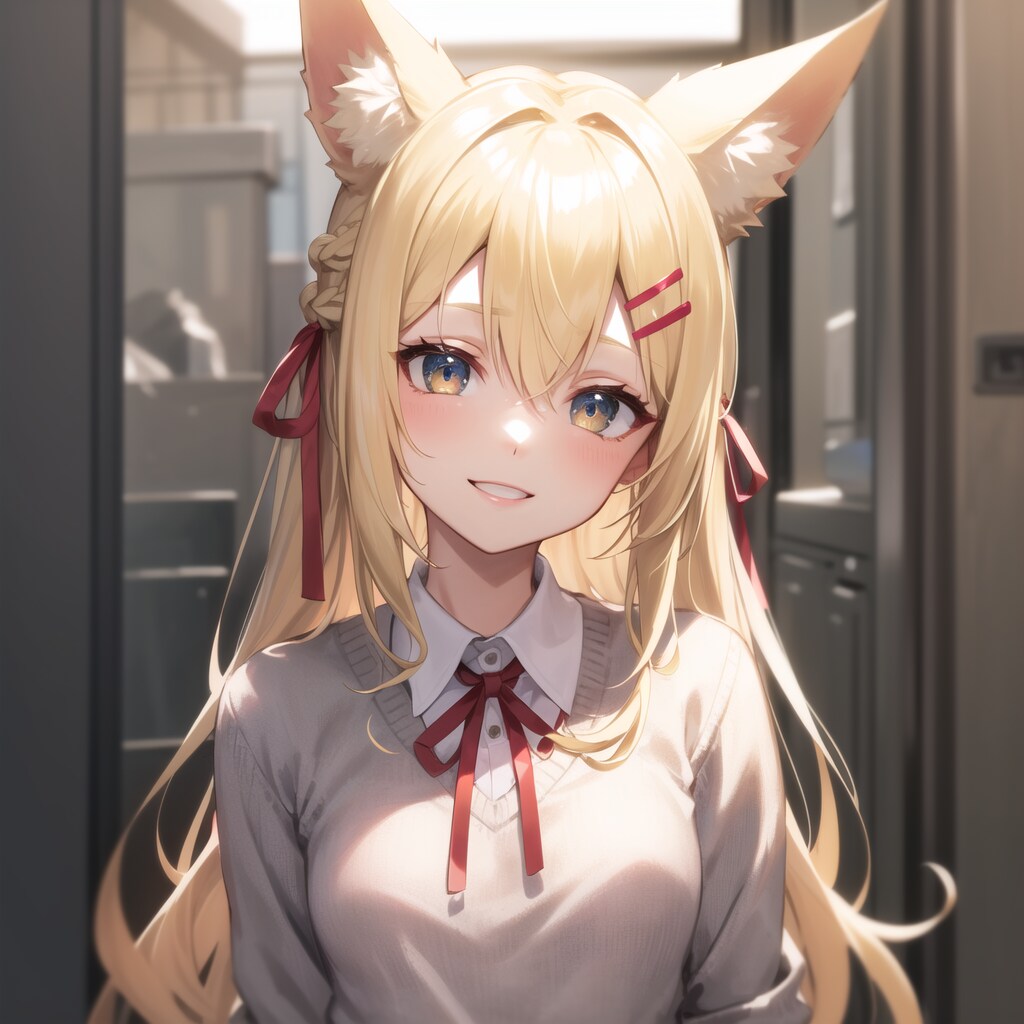 狐っ娘にスクールセーターを