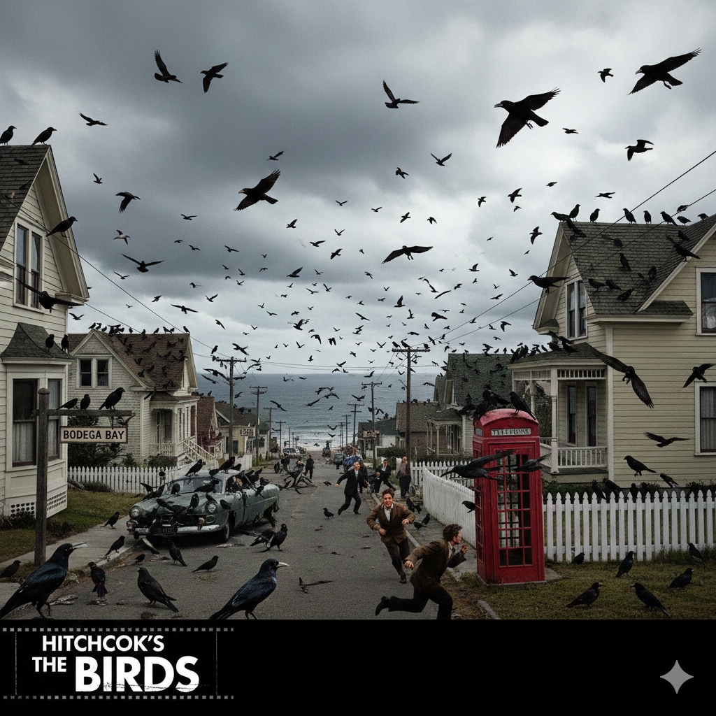 鳥がたくさんいるシーン