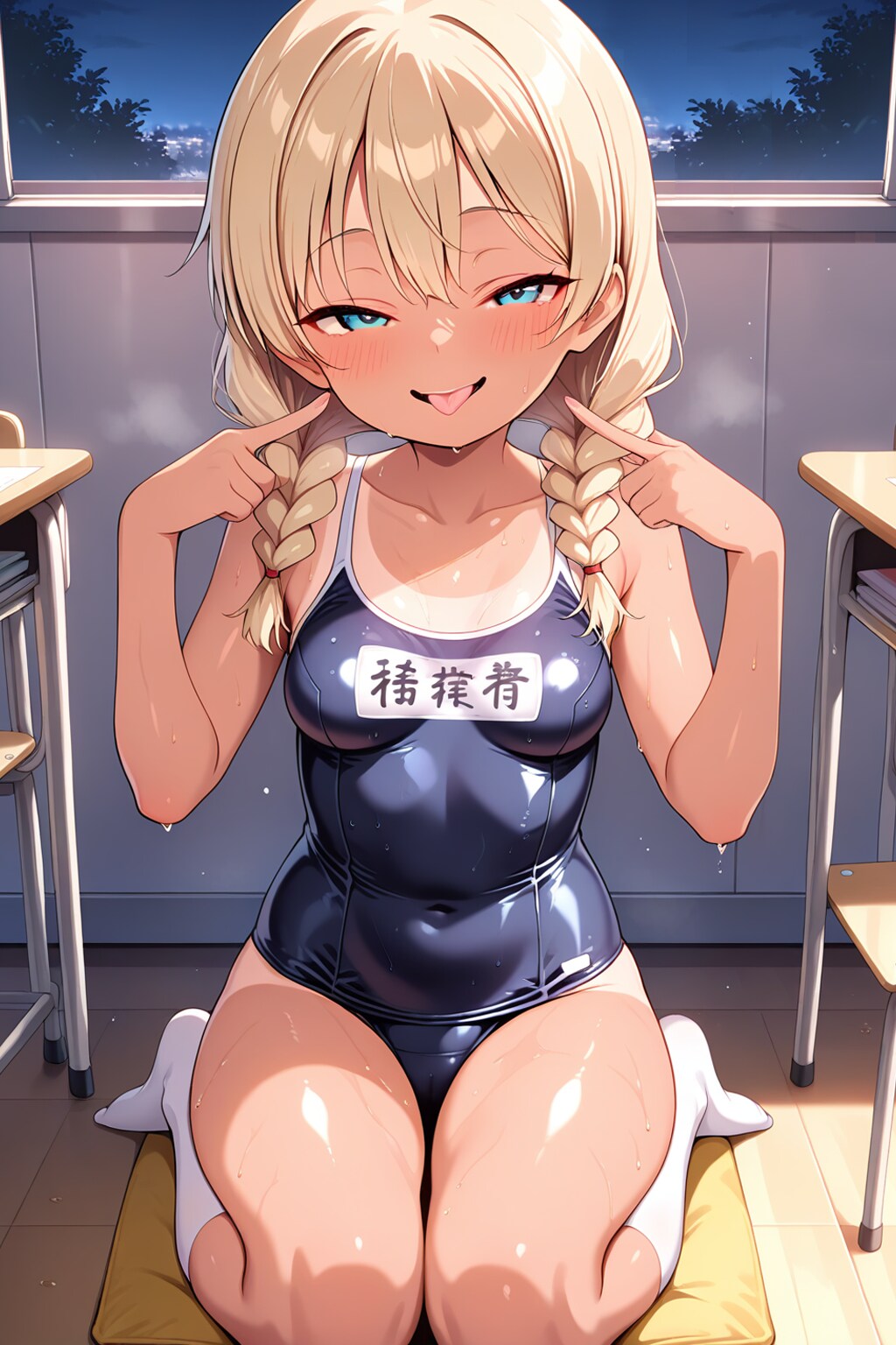 メスガキ　日焼けスク水