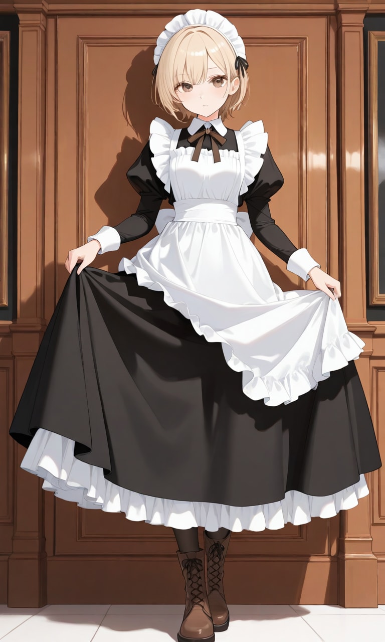 金髪ショートヘアメイド | の人気AIイラスト・グラビア