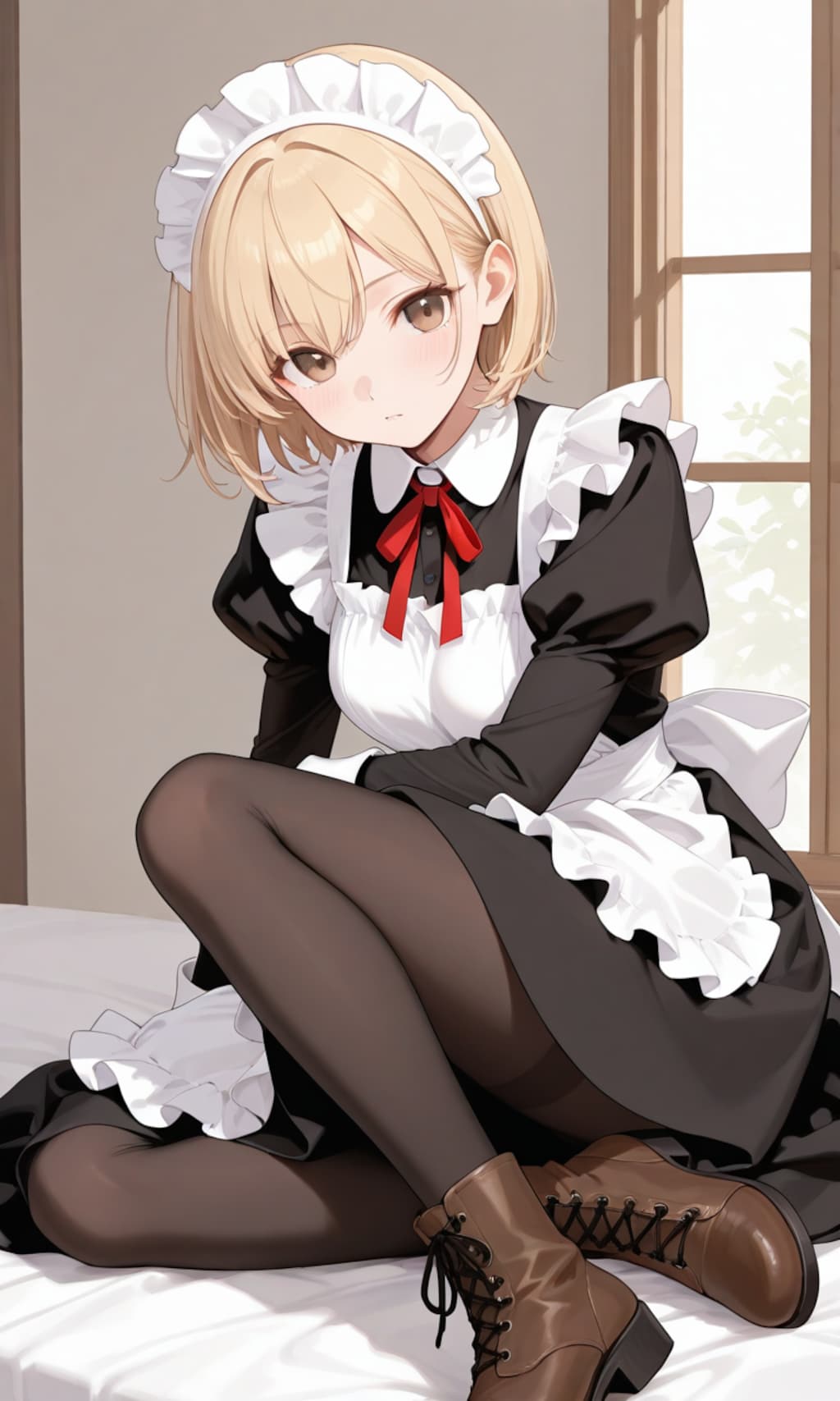 金髪ショートヘアメイド