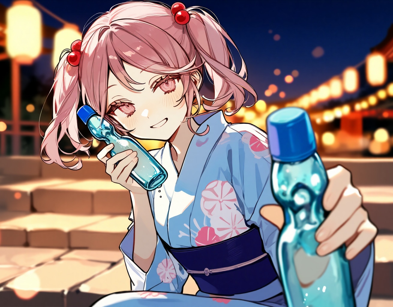 ラムネ冷え冷えだよ、ご主人様。