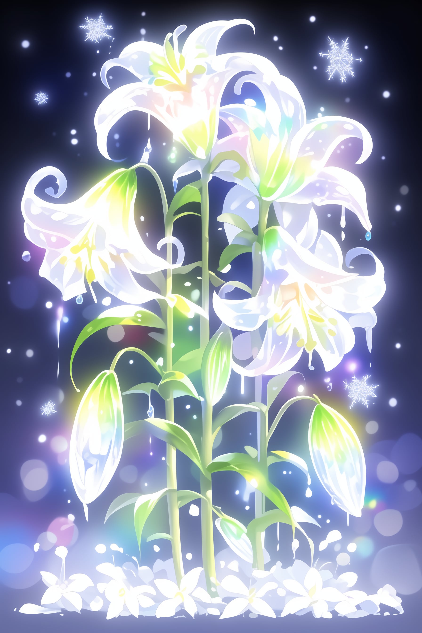 百合と雪 | の人気AIイラスト・グラビア