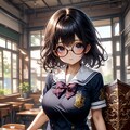 剣と盾と制服と眼鏡と女子高校生と 3枚目