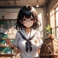 剣と盾と制服と眼鏡と女子高校生と 2枚目