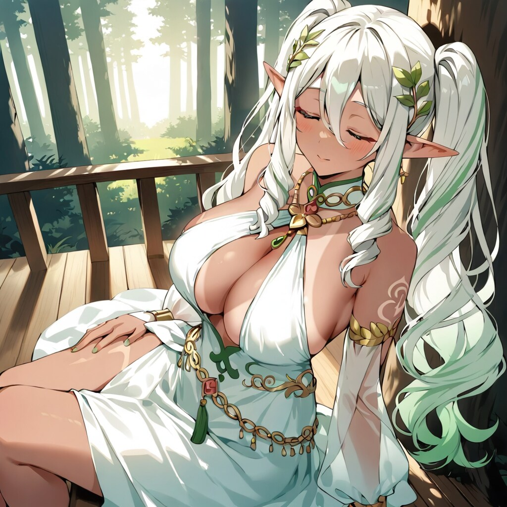 褐色エルフのうたたね