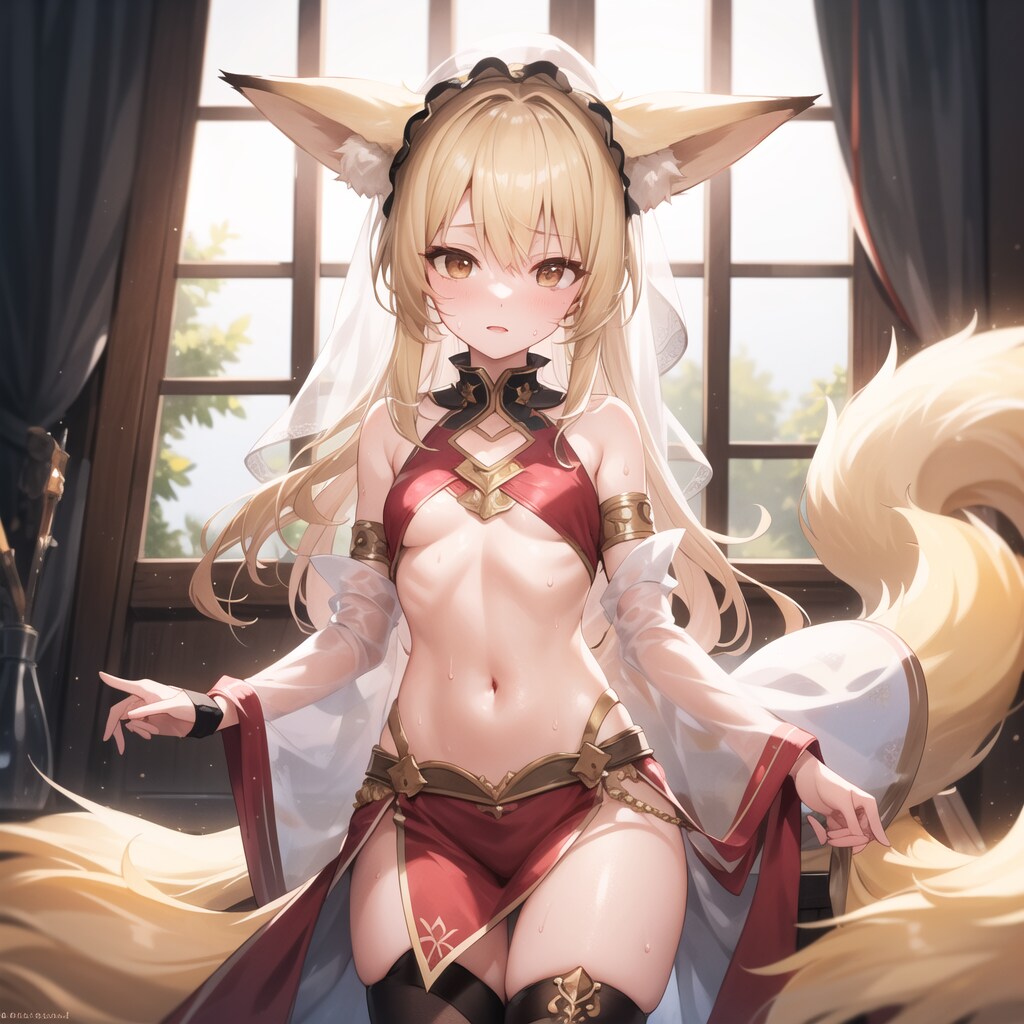 狐っ娘に踊り子衣装を