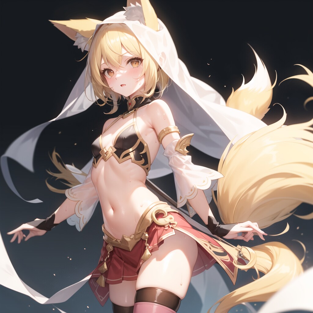 狐っ娘に踊り子衣装を