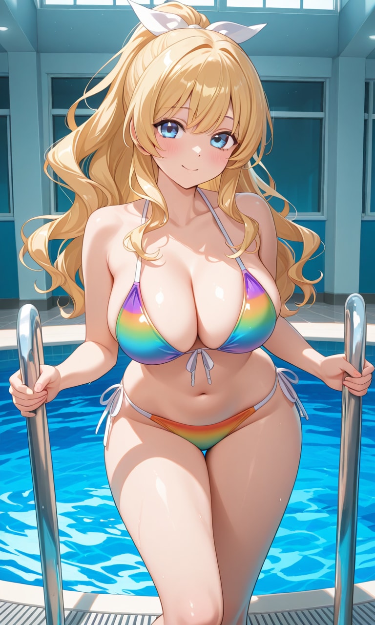 姫園愛華ちゃんの虹色ビキニ