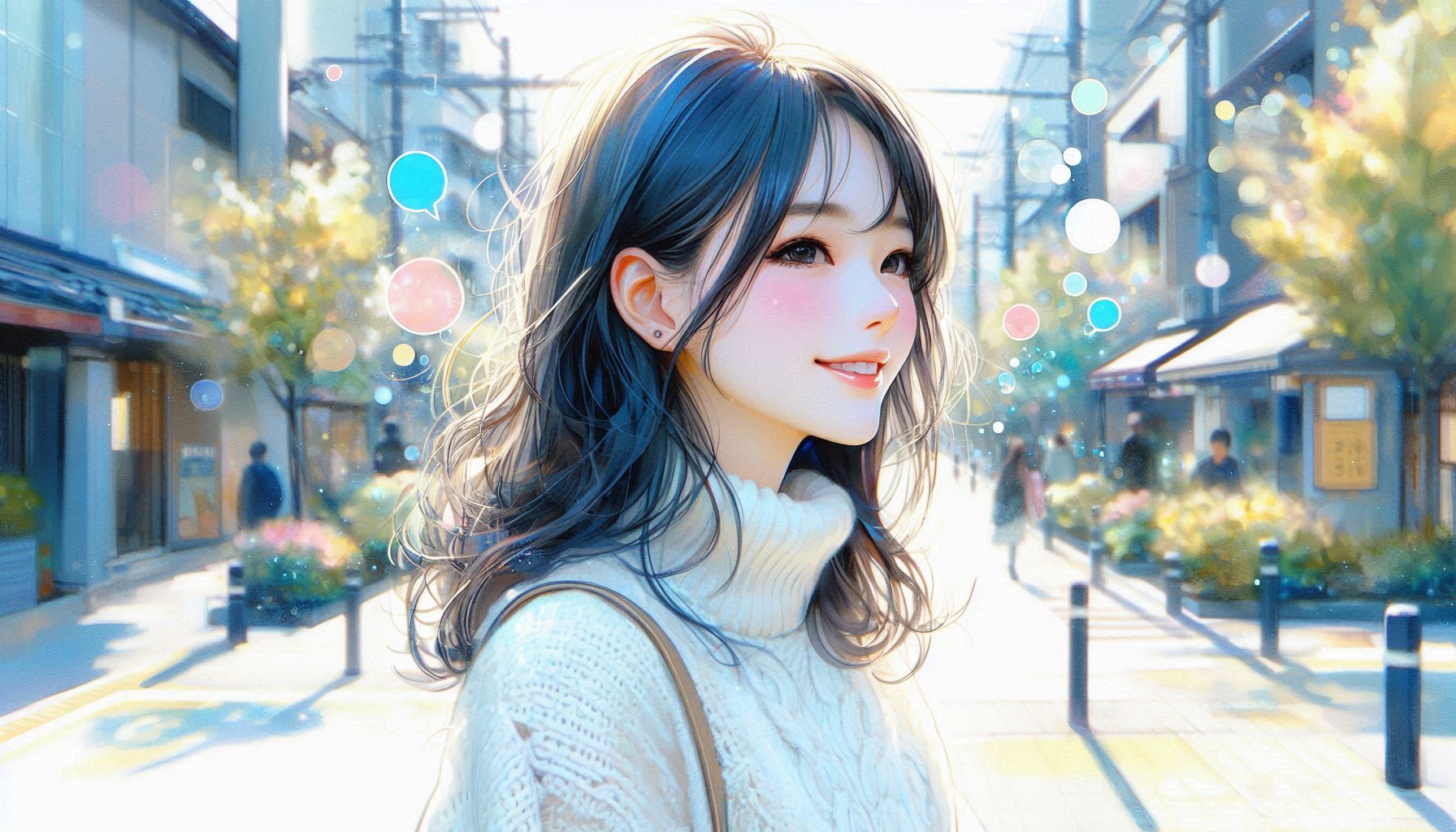 素敵な横顔に見とれちゃう | の人気AIイラスト・グラビア