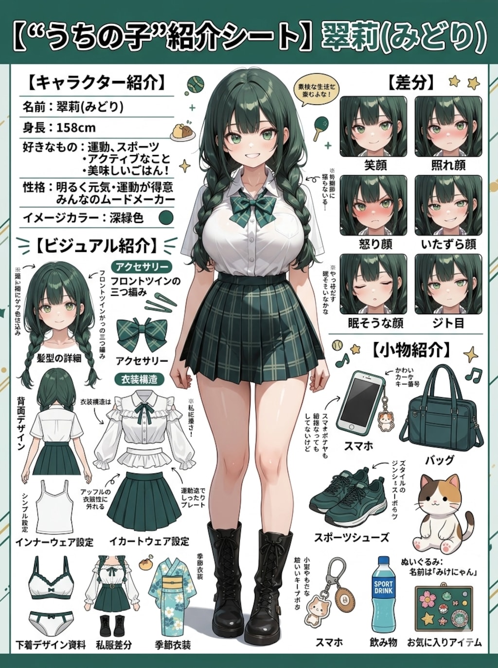 翠莉ちゃんのキャラクターシート💚