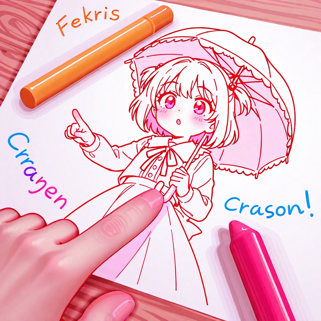 傘を指して歩く女の子の絵