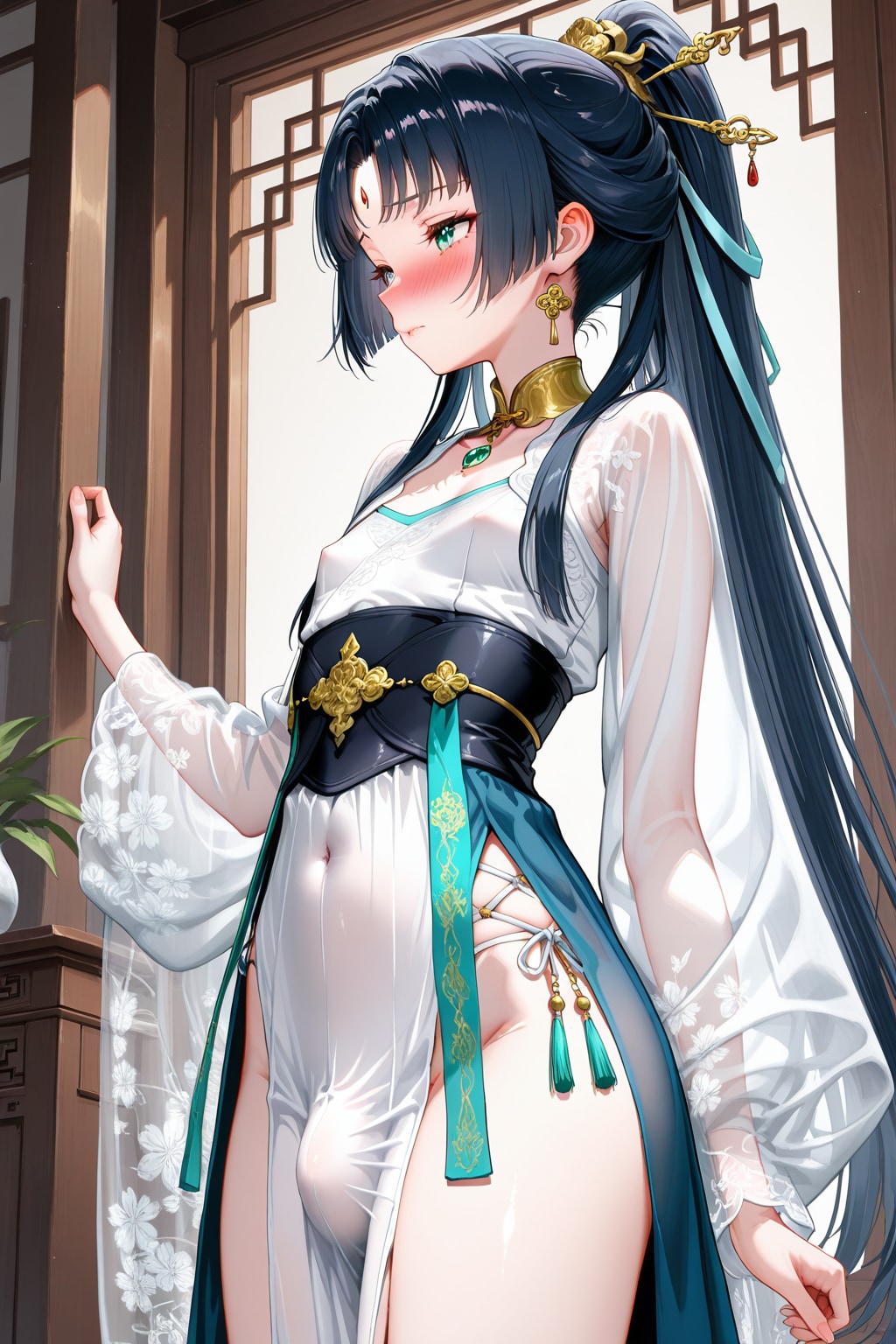側室の衣装を着せられた男の娘