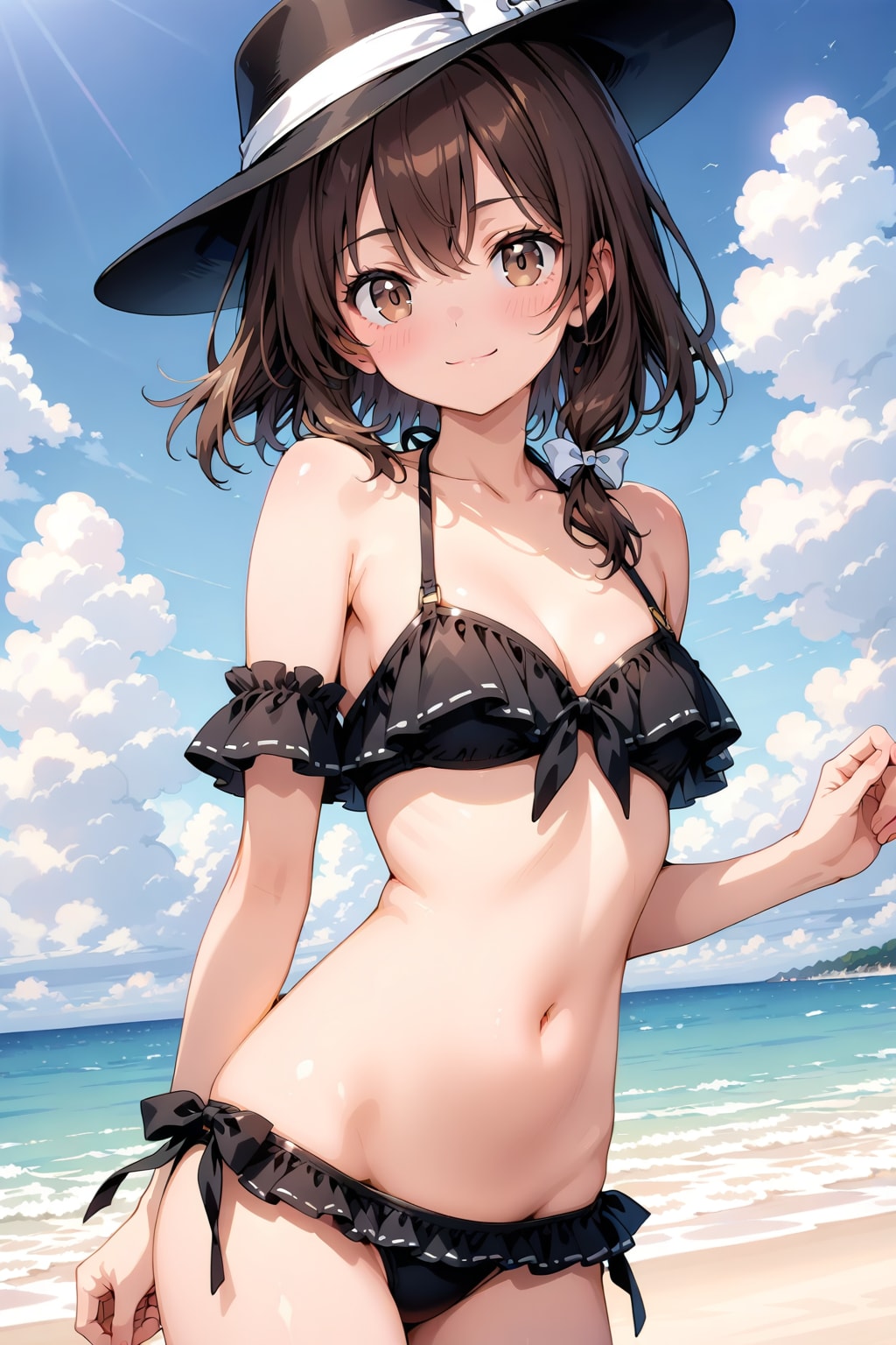海辺の蓮子 | の人気AIイラスト・グラビア