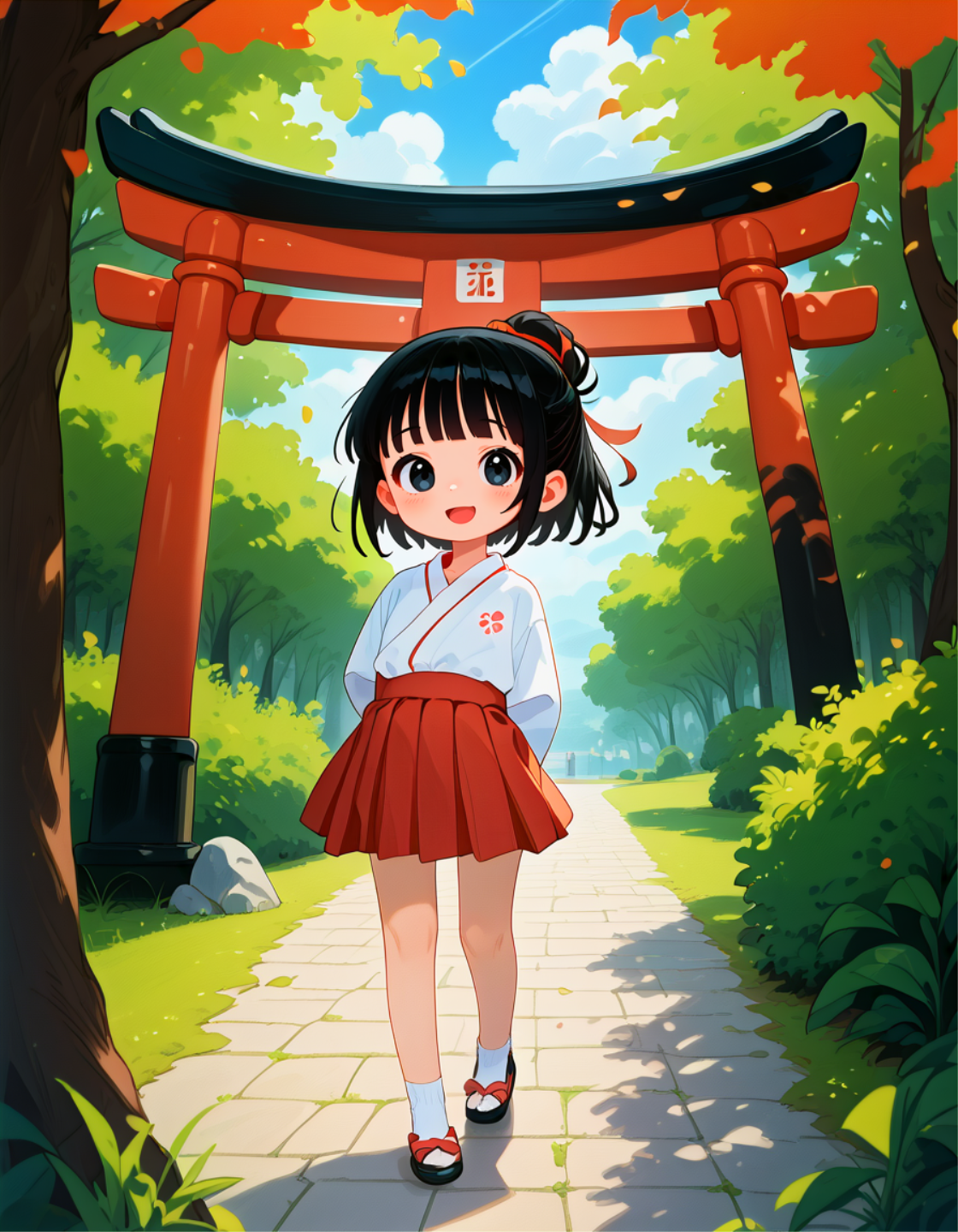 鳥居の下の女の子 | の人気AIイラスト・グラビア