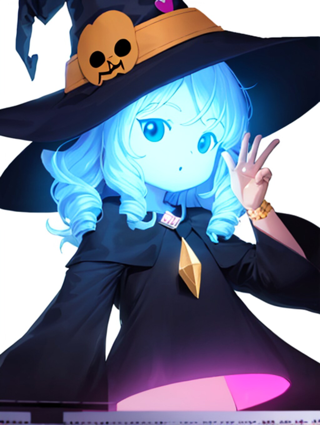 お顔輝く光の魔法