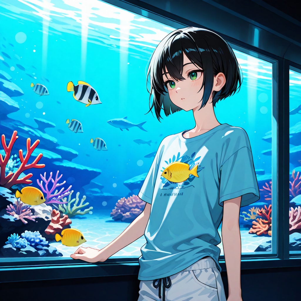 俺のショタ嫁と水族館 | の人気AIイラスト・グラビア