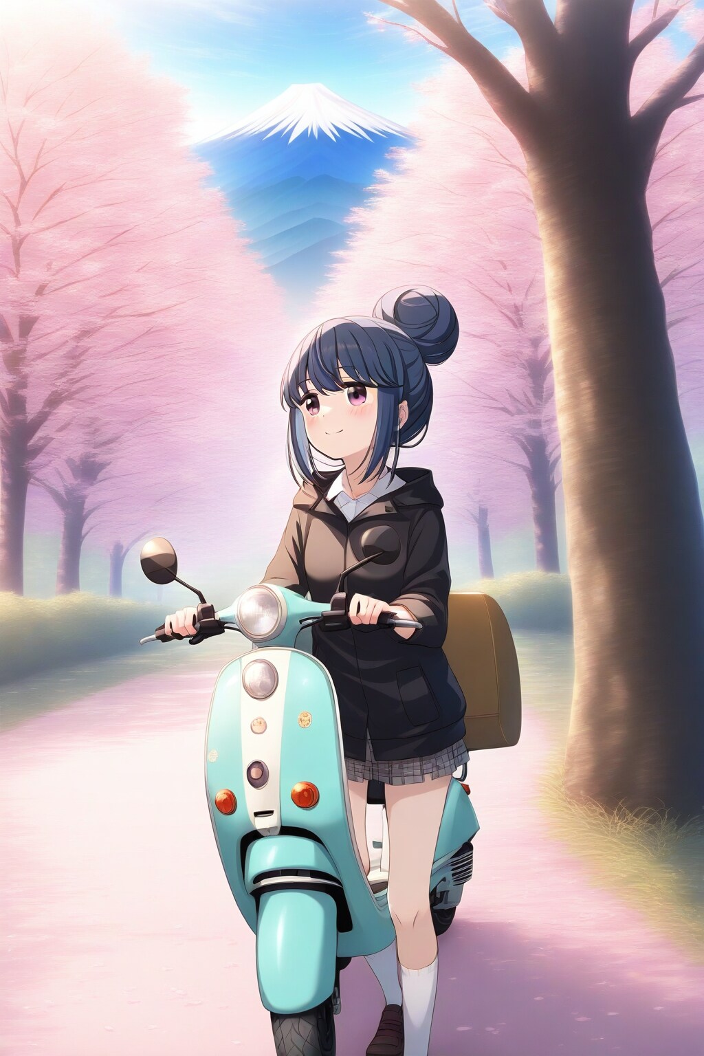リンちゃんの花見ツーリング🛵🌸