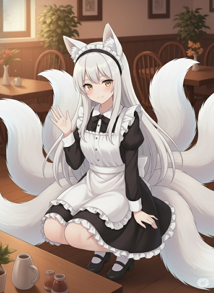 おかえりなさいませ、ご主人様（子連れの常連さん） | の人気AIイラスト・グラビア