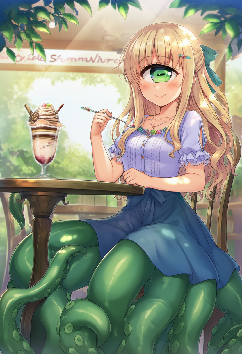 単眼スキュラ　カフェでアイスパフェ