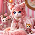 ピンク髪ツインテールの猫 9枚目