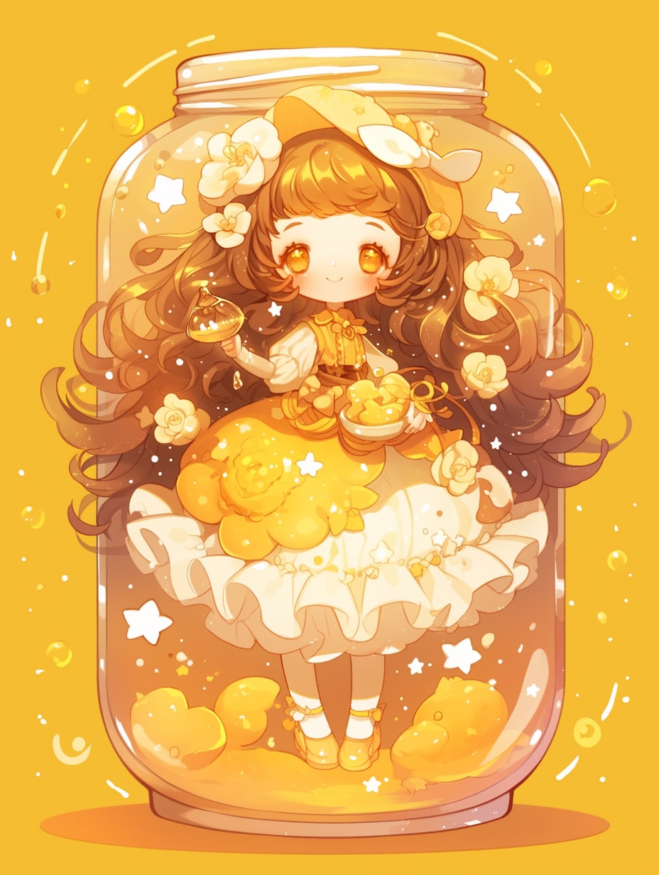 「瓶詰の少女」黄20 | の人気AIイラスト・グラビア
