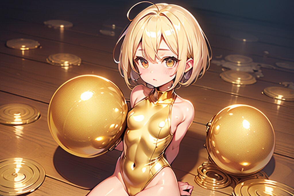 金髪少女のレオタード