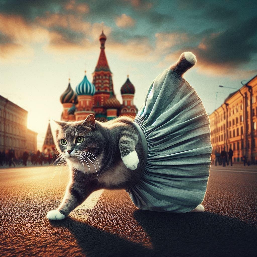 ロングスカートの猫