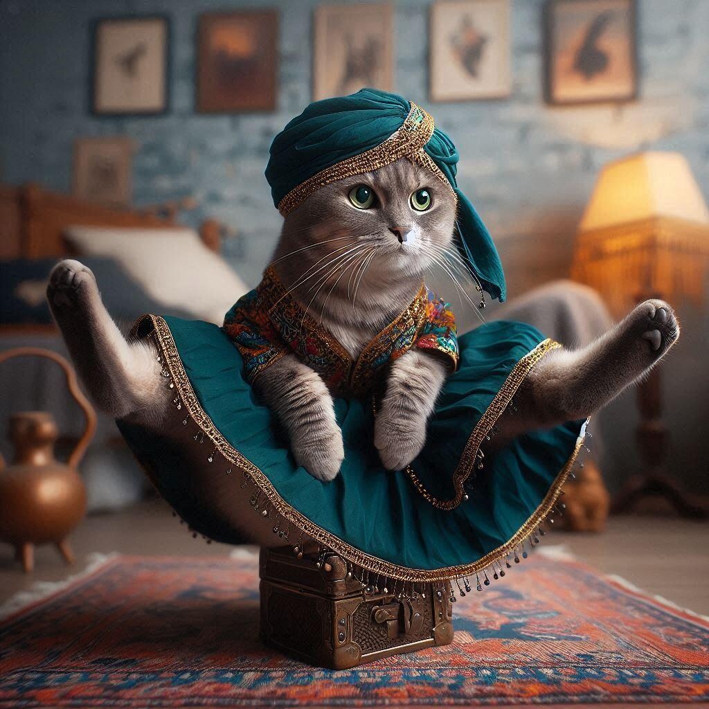 ロングスカートの猫