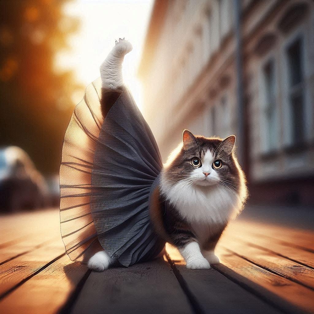 ロングスカートの猫