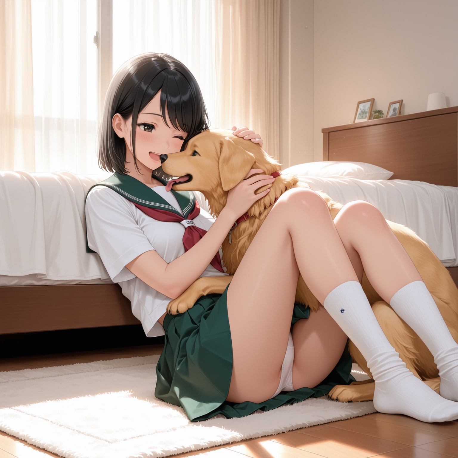犬とパンチラJK