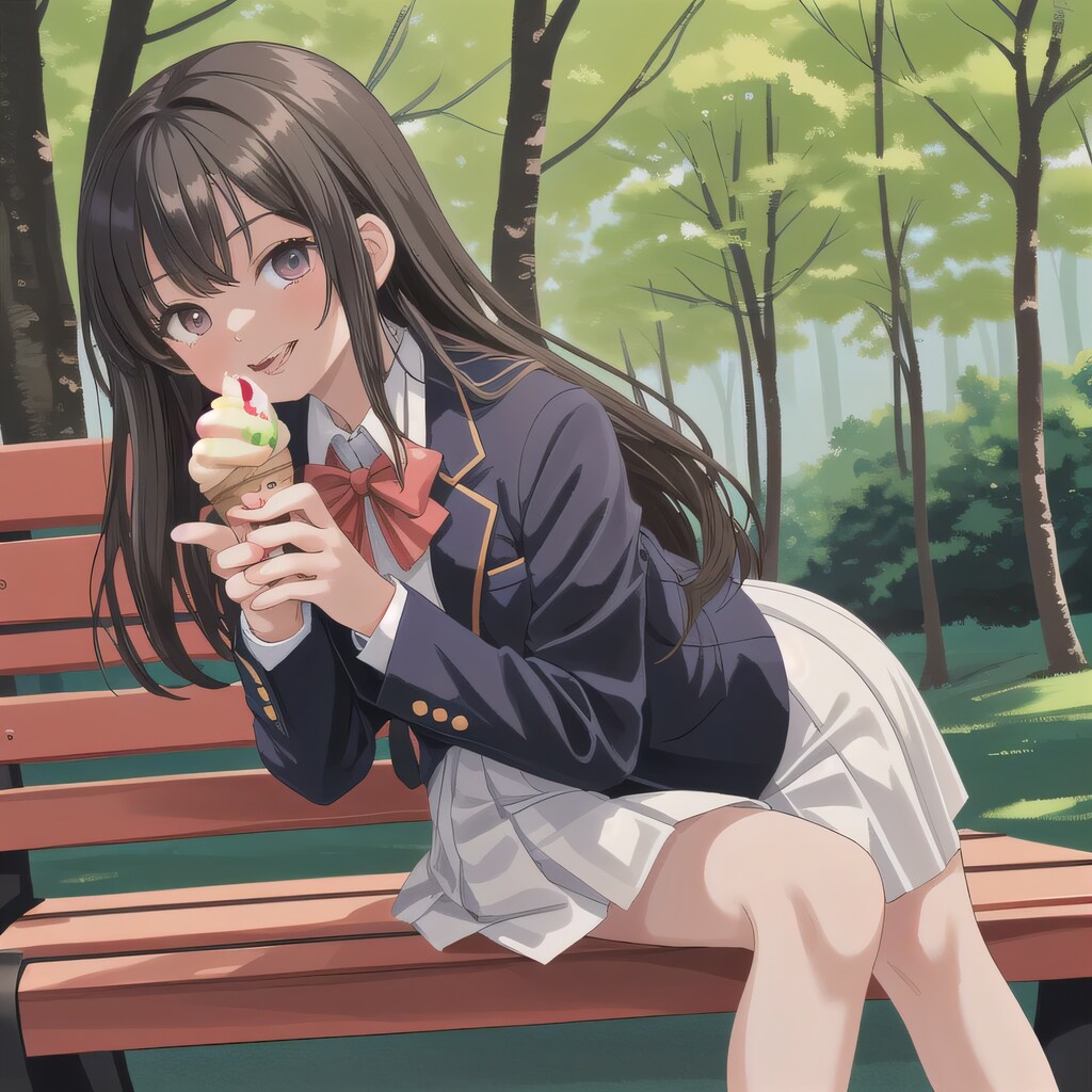 黒髪ロングでブレザーの少女３５