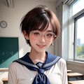 メガネ女子高生 2枚目