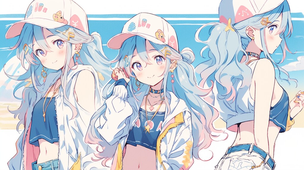 青髪少女の夏風アドベンチャー