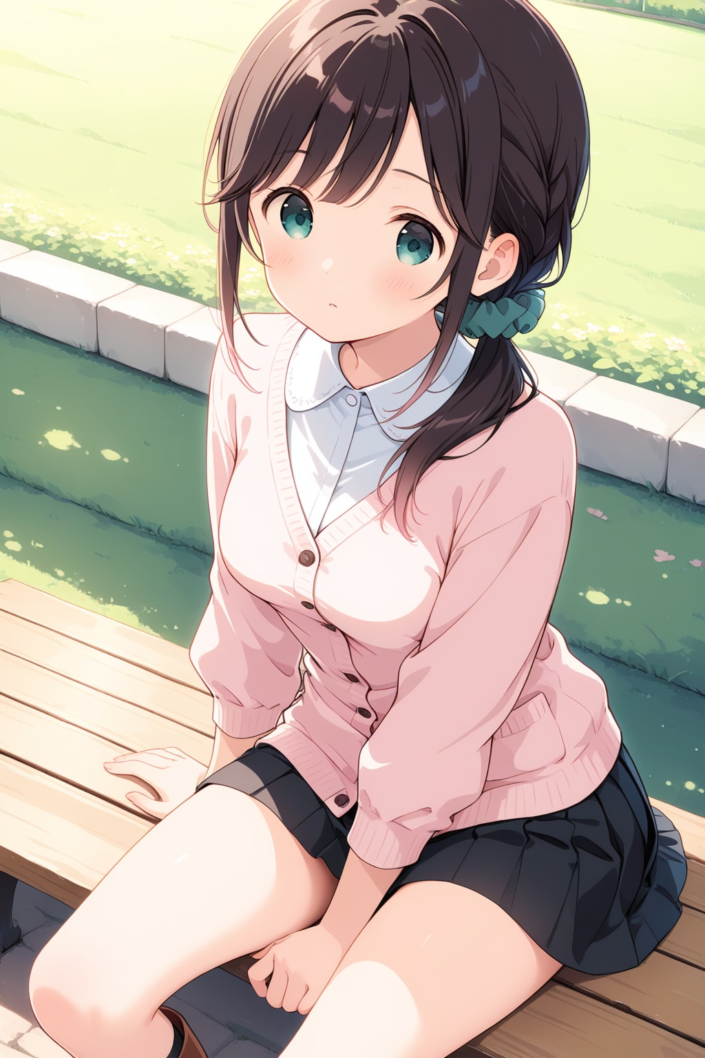 高原のベンチでひと休み