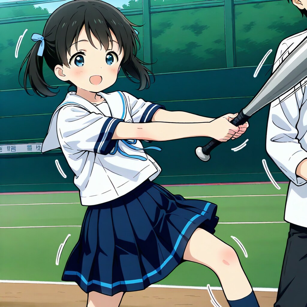 ②人の近くで素振りするんじゃありません