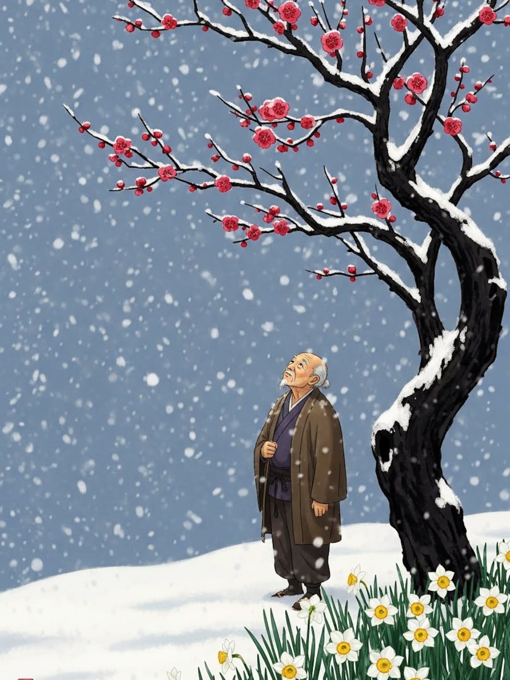 梅咲て身のおろかさの同也