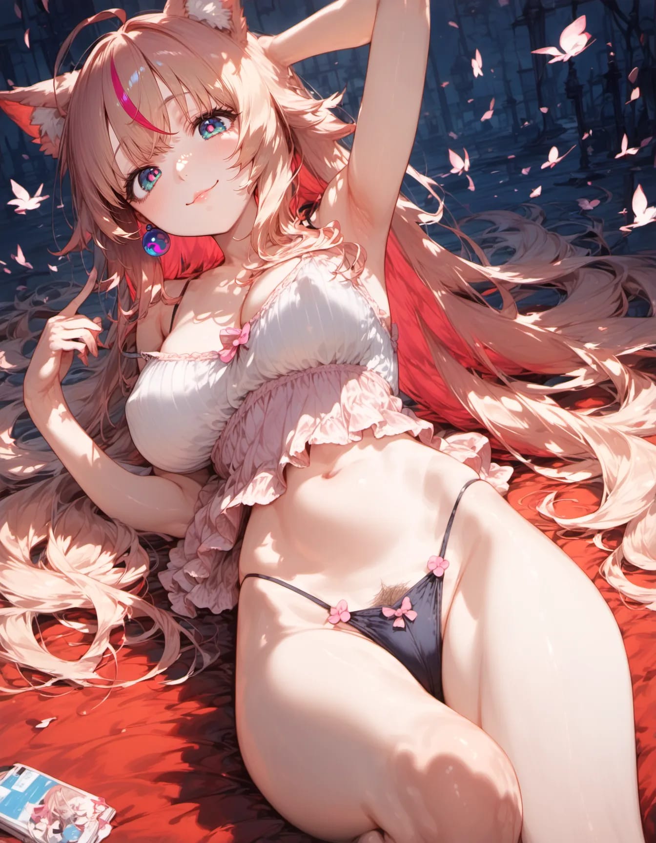 Butterflies Over Scarlet Velvet