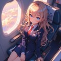 彼女の視線の先に、空。 2枚目