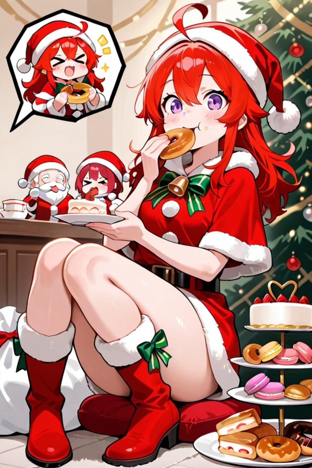 食べまくる赤髪ちゃん