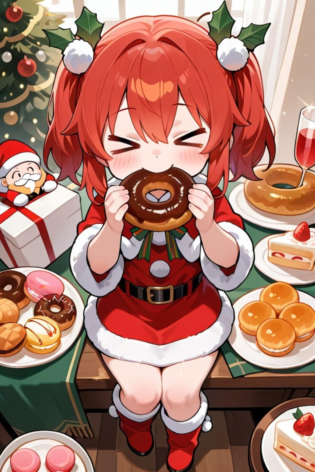 食べまくる赤髪ちゃん