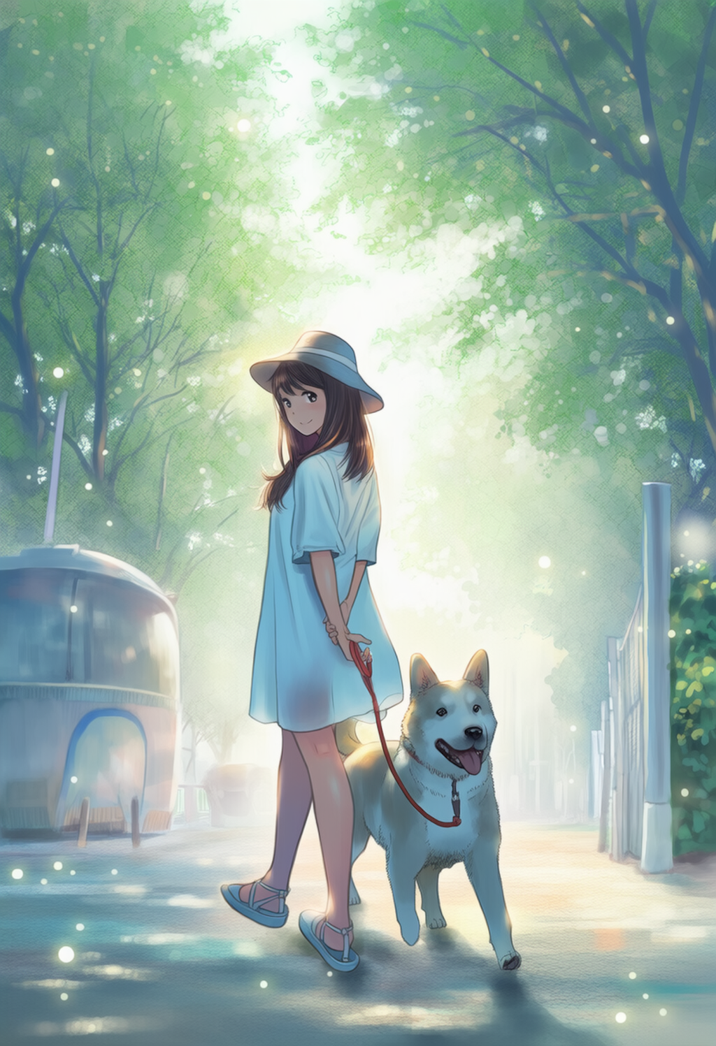 散歩は６時前に