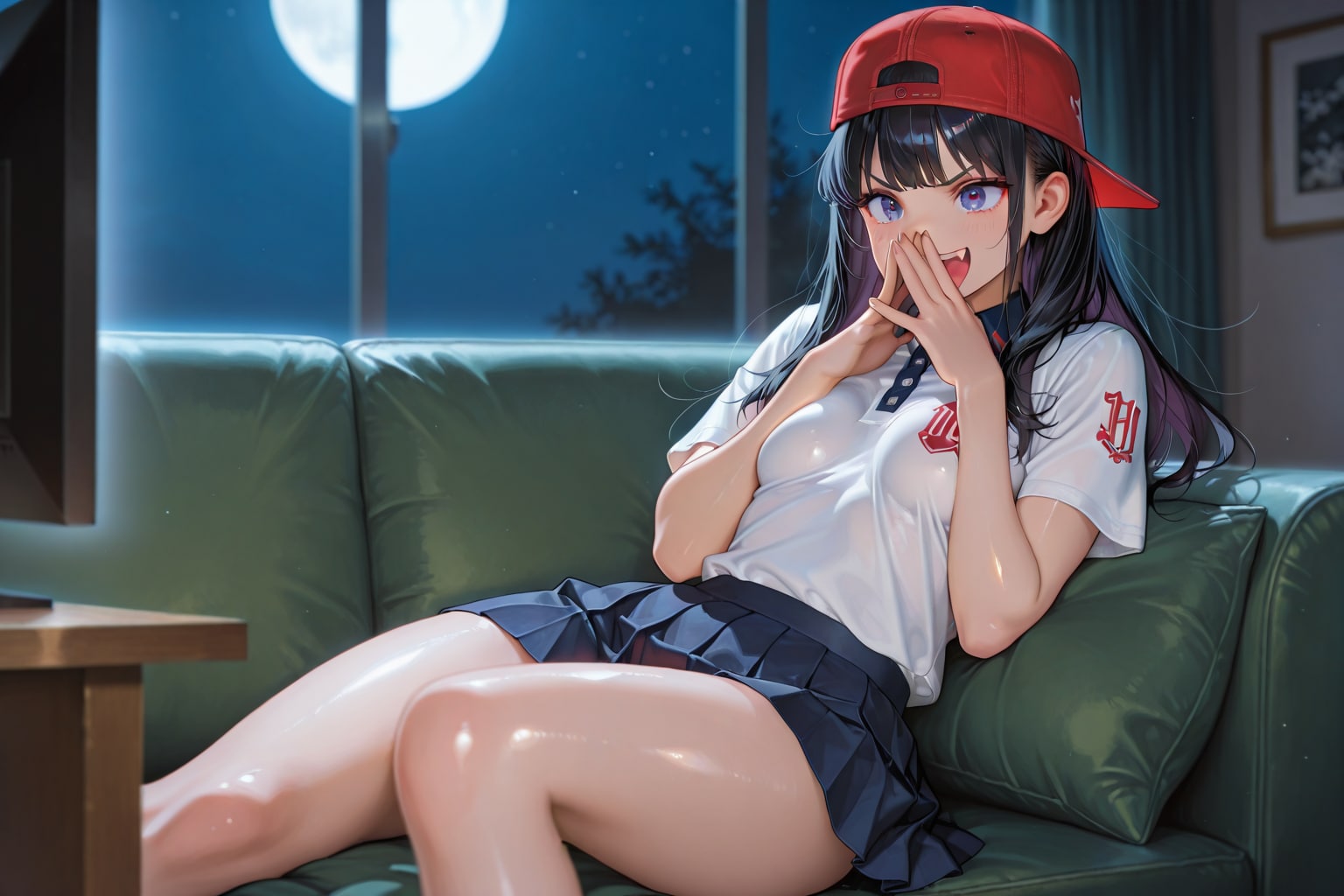 野球の応援をする野球女子