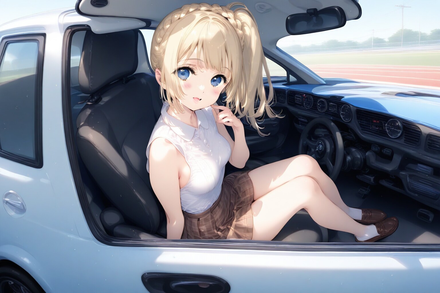 そうそう、座席に座ってる時の奇麗なおみ足を拝みたかったんだけど… | の人気AIイラスト・グラビア