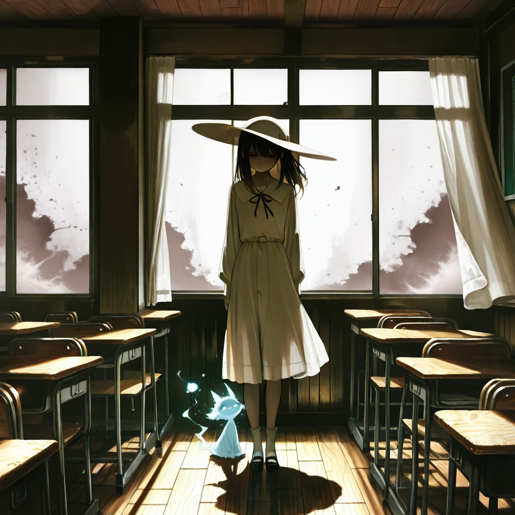 一尺様（いっしゃくさま）—「机の下の訪問者」 | の人気AIイラスト・グラビア