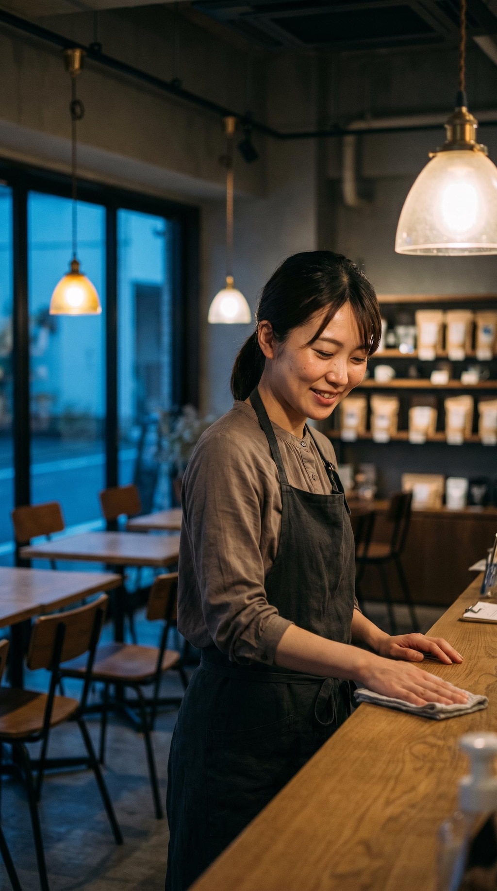 Shared Laughter Behind the Counter