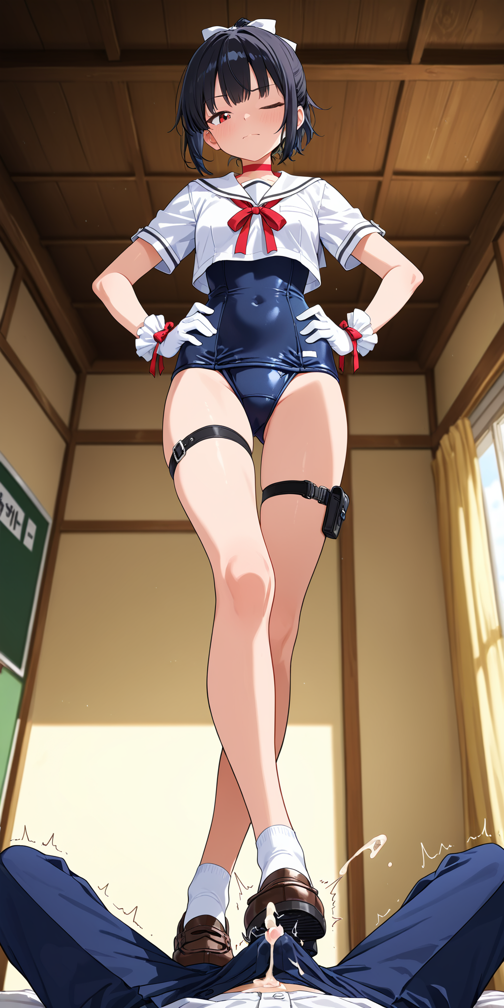 スク水セーラーローファーコキ