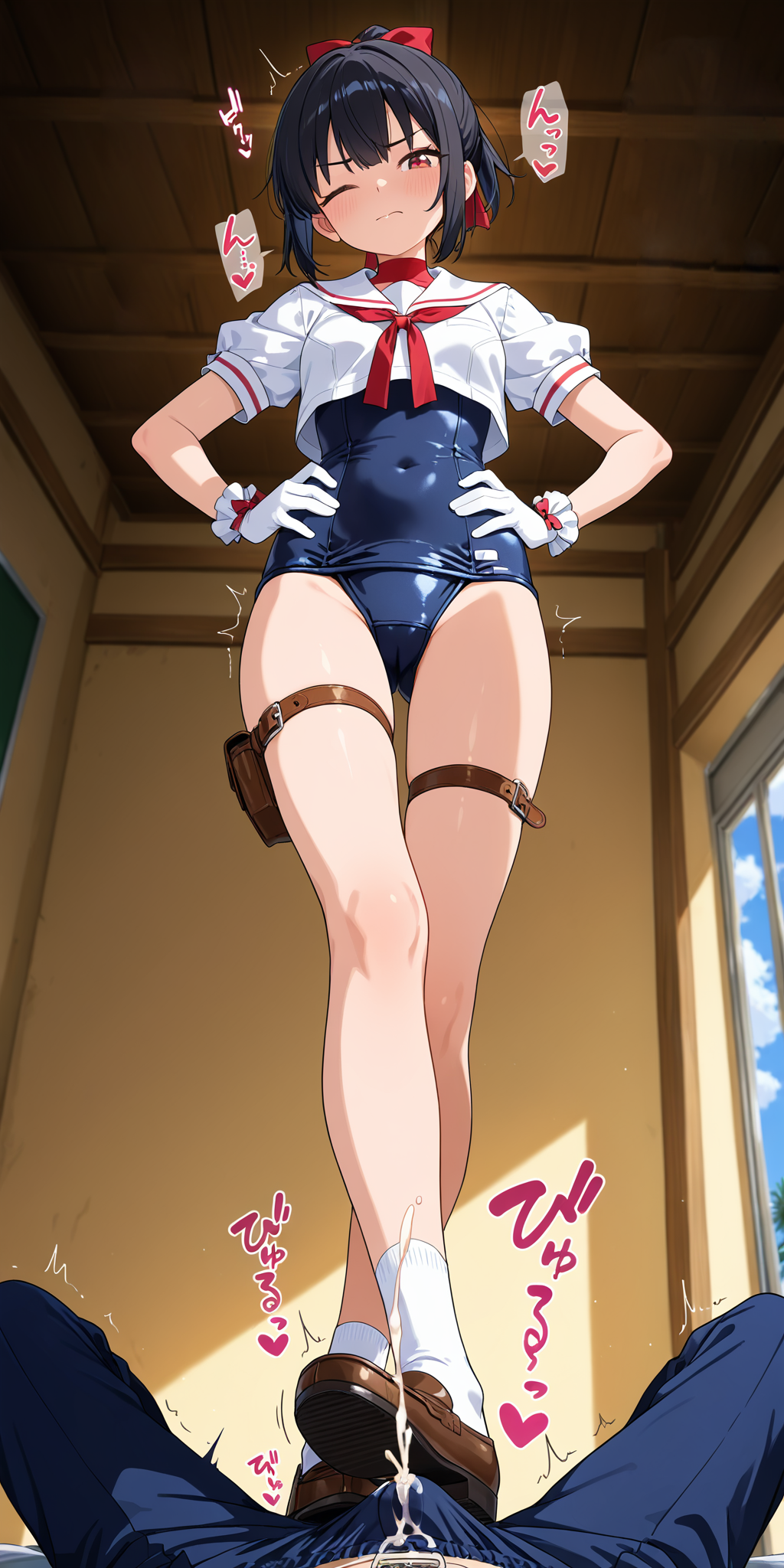 スク水セーラーローファーコキ