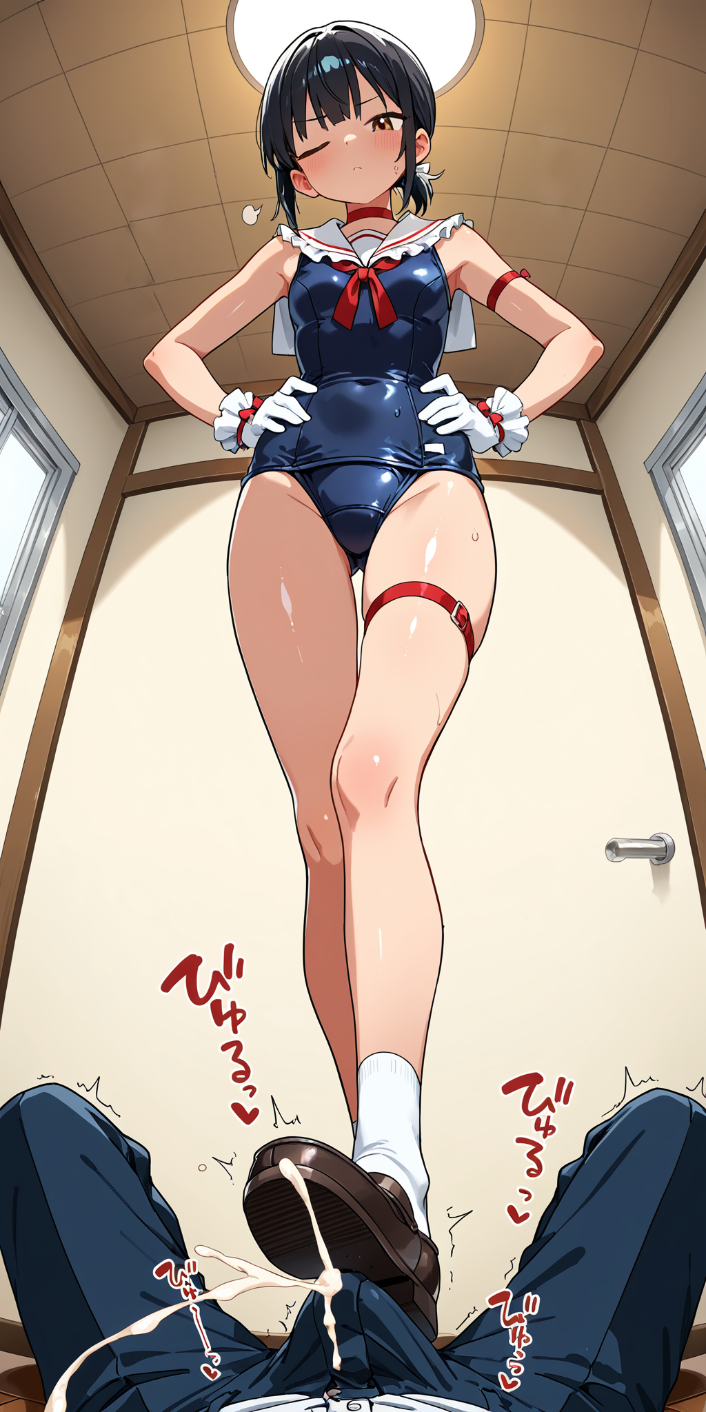 スク水セーラーローファーコキ