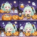 緑髪ちゃんとハロウィン 2枚目